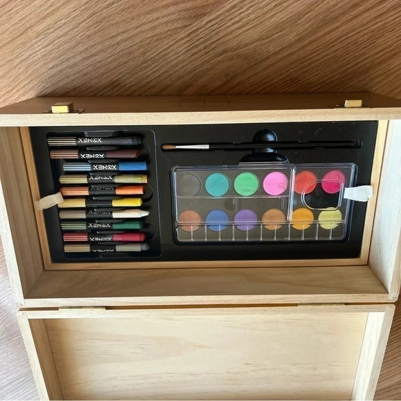 Xonex Creative Tool Chest Kids Arts Supplies Wooden Box - Picture 9 of 11